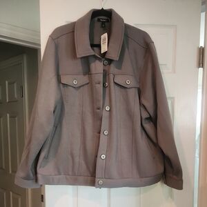 NWT Torrid Sz 4 Grey Long Sleeve Fleece Trucker Jacket Soft Retail $89.50